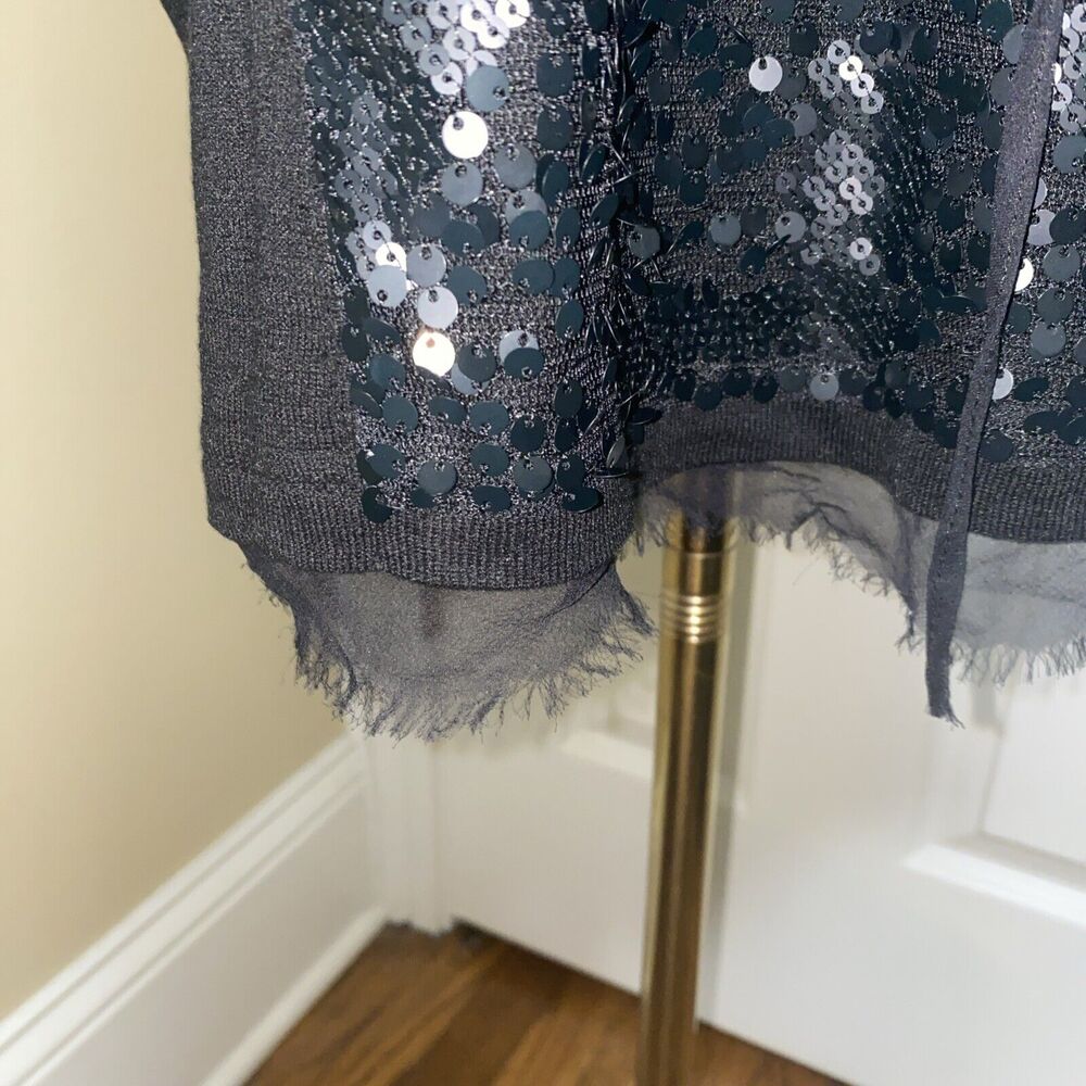 Magaschoni Front Sequin Draw String Mini Dress / … - image 5